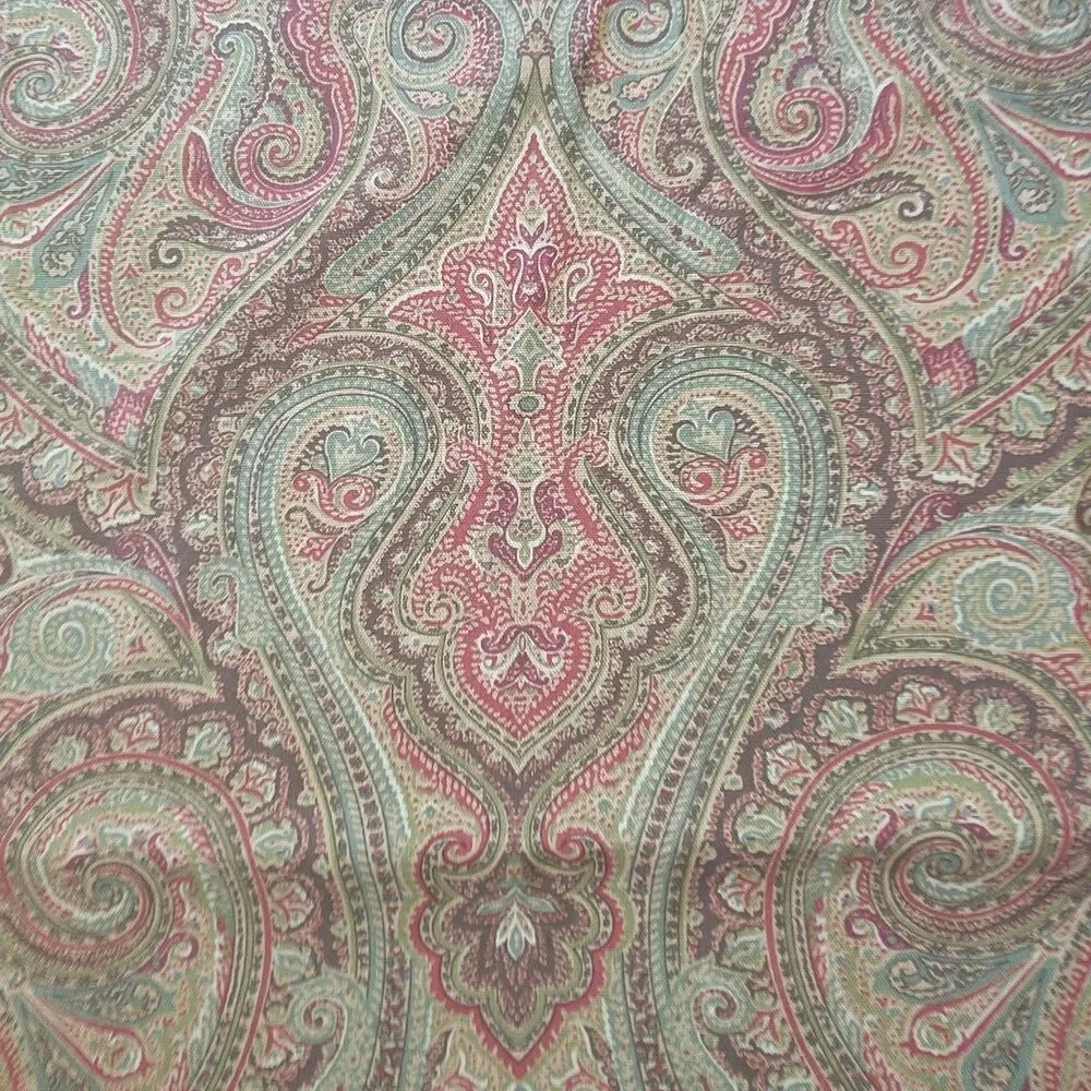 Lauren Ralph Lauren Shower?Curtain Fenton Paisley Green Red Cotton Square 68x68